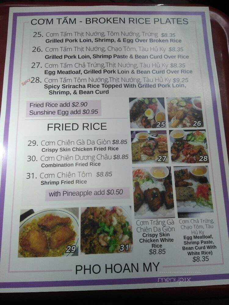 Pho Hoan My - Los Angeles, CA menu_pic
