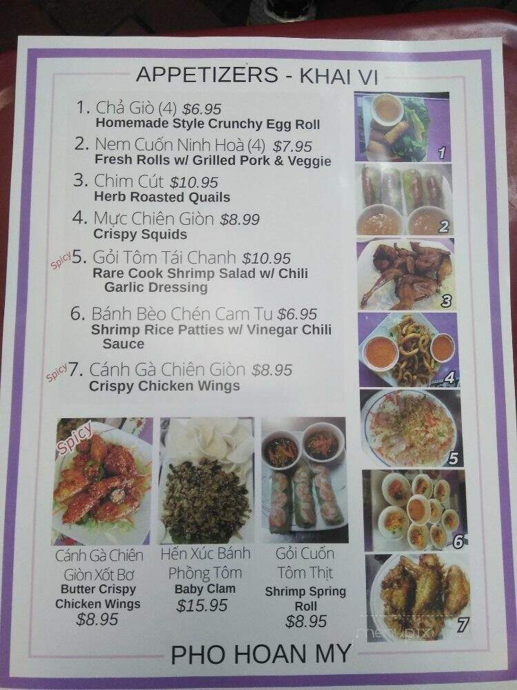 Pho Hoan My - Los Angeles, CA menu_pic