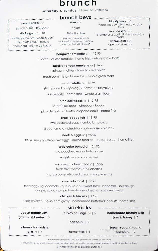 Mad Chef Kitchen & Bar - Ellicott City, MD menu_pic