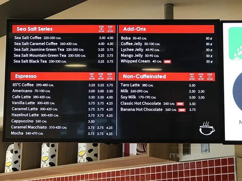 85 Degree C Bakery Cafe - Federal Way, WA menu_pic