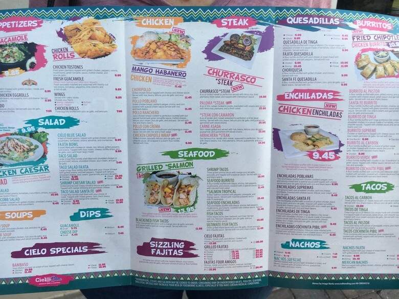 Cielo Blue - Marietta, GA menu_pic