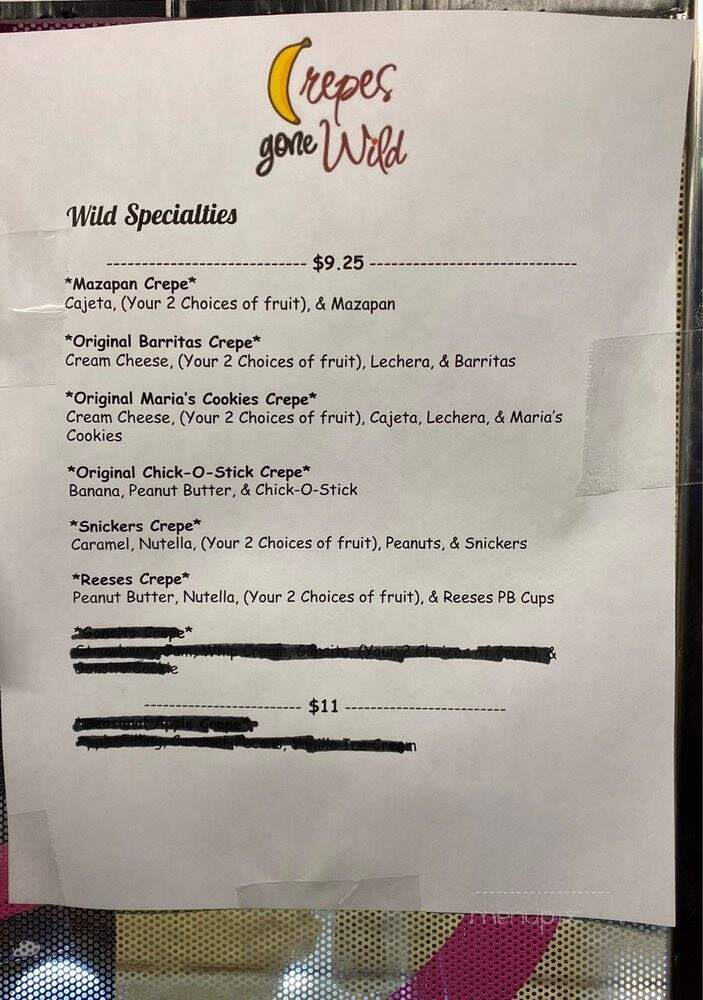 Crepes gone Wild - East Los Angeles, CA menu_pic