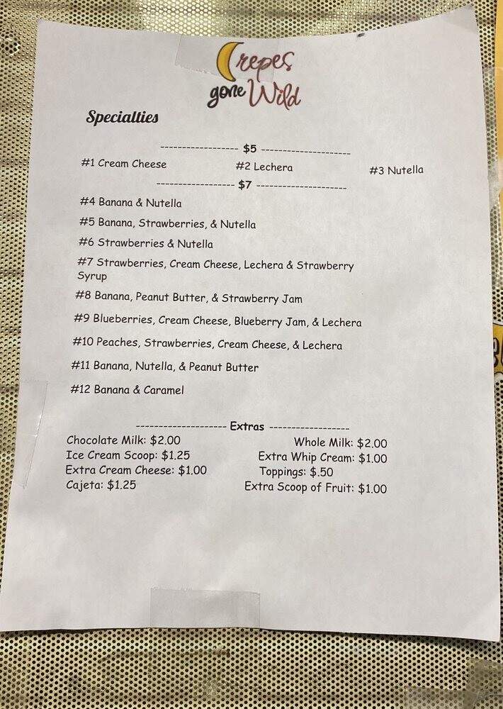 Crepes gone Wild - East Los Angeles, CA menu_pic