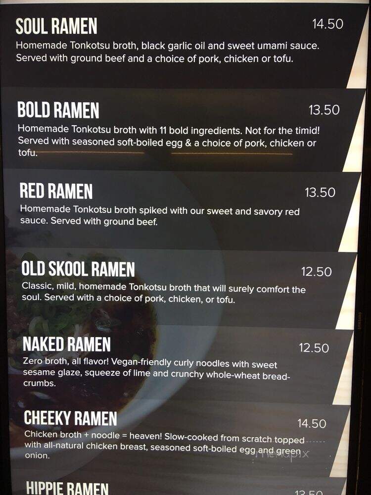 Tatsu Ramen - New York, NY menu_pic