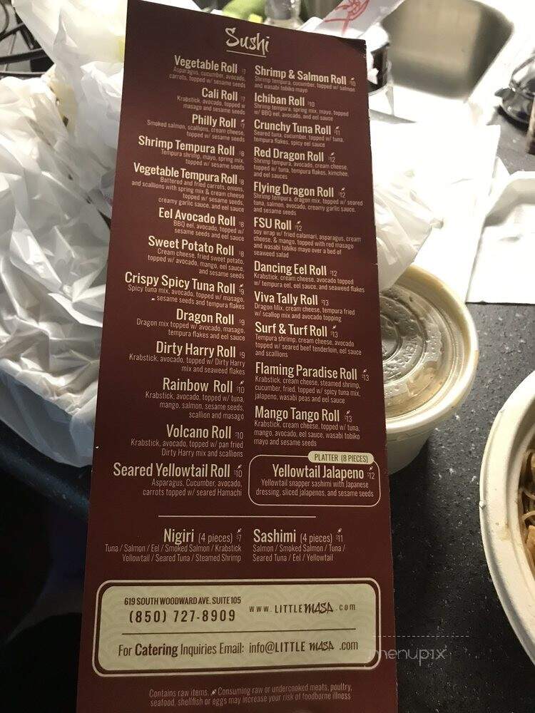 Little Masa - Tallahassee, FL menu_pic
