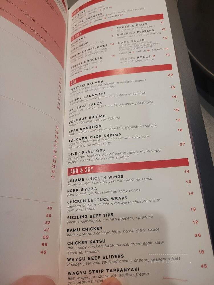 NARA Hibachi & Hot Rocks - West Bloomfield Township, MI menu_pic