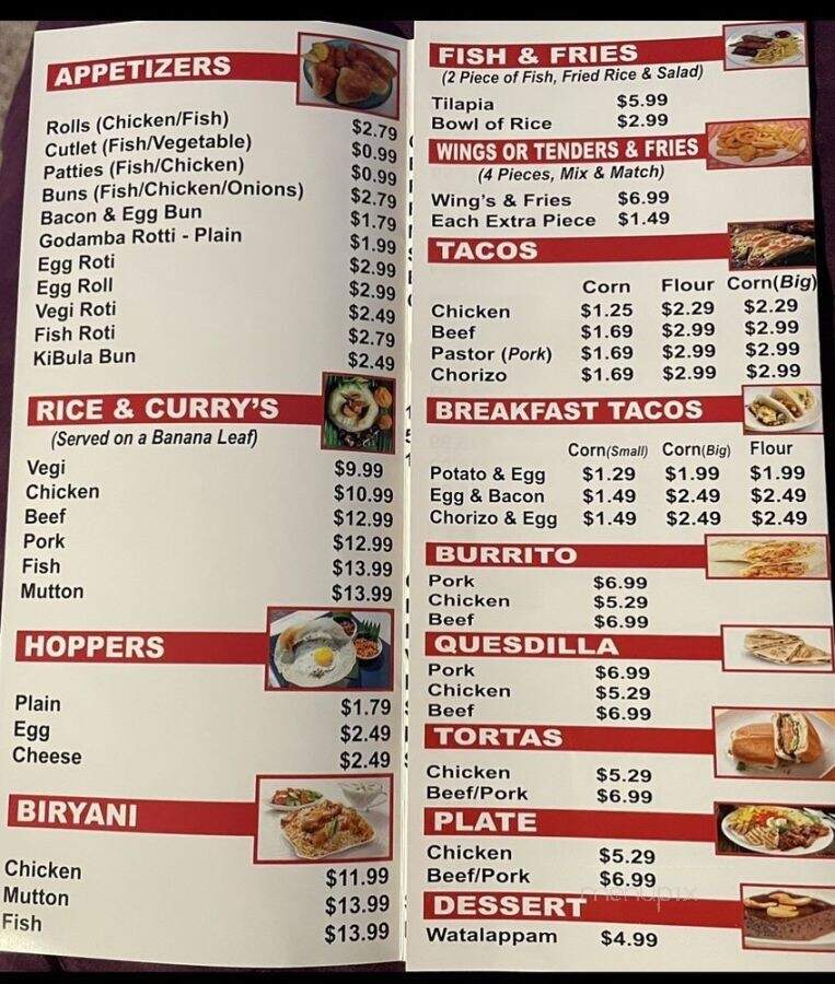 Lanka-Mex - Houston, TX menu_pic