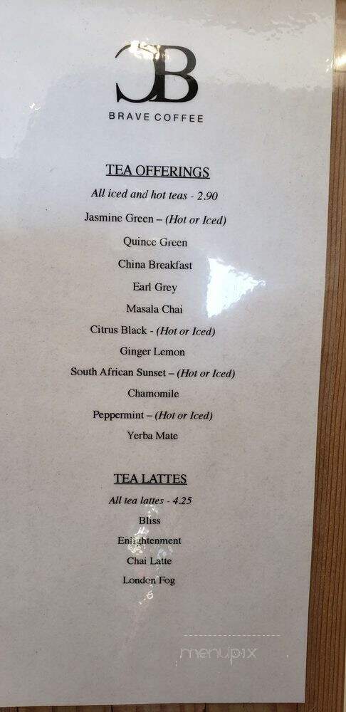 Brave Coffee - Chico, CA menu_pic