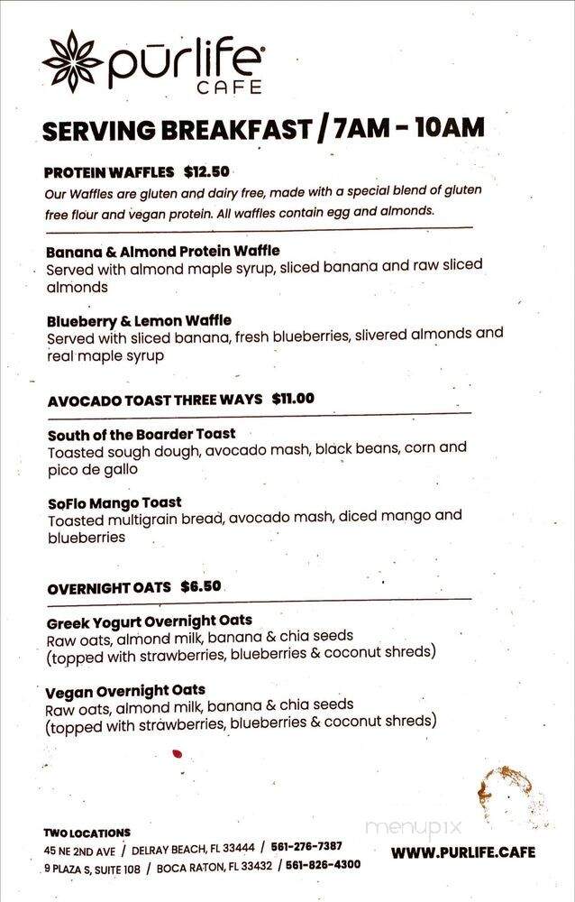 PurGreens - Boca Raton, FL menu_pic