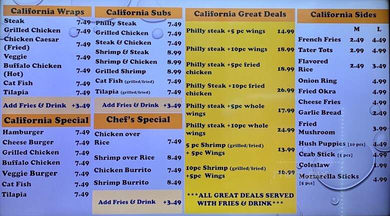 California Chicken Wings - Woodbridge, VA menu_pic