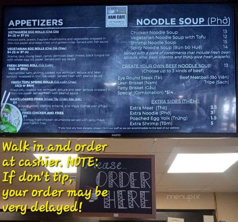 Nam Cafe - College Station, TX menu_pic