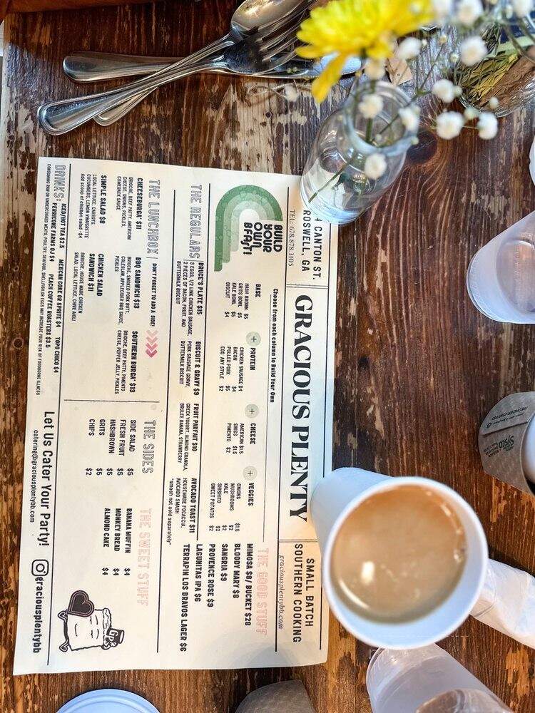 Gracious Plenty Bakery & Breakfast - Roswell, GA menu_pic