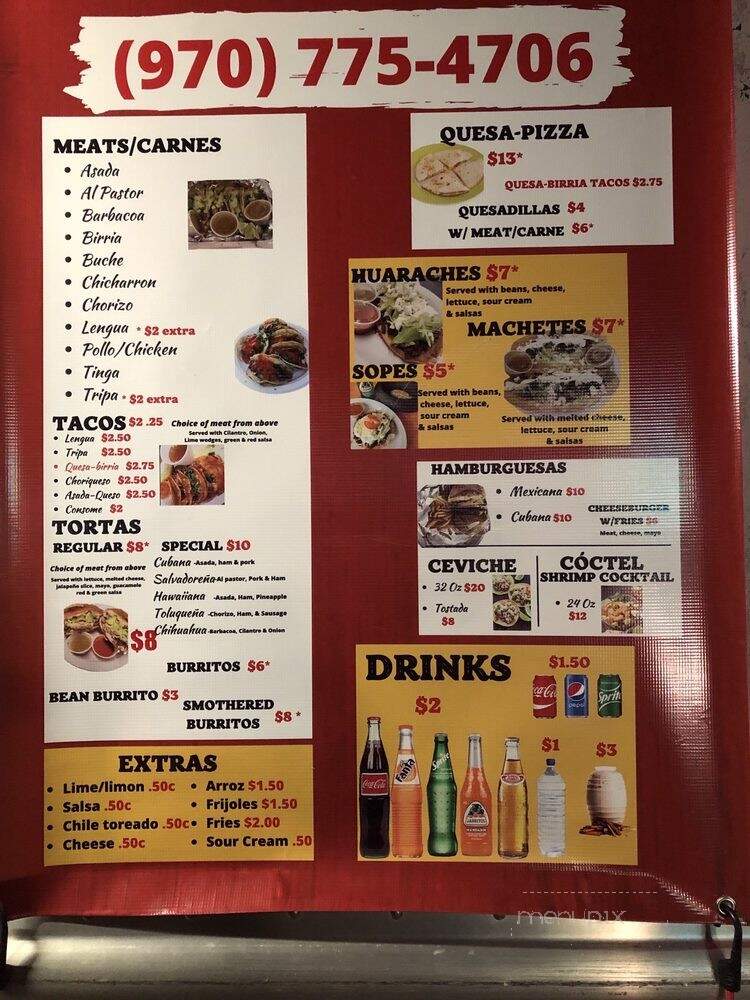 El Tacorriendo - Greeley, CO menu_pic