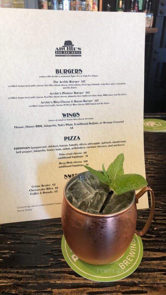 Archie's at the Bigelow Hotel - Ogden, UT menu_pic
