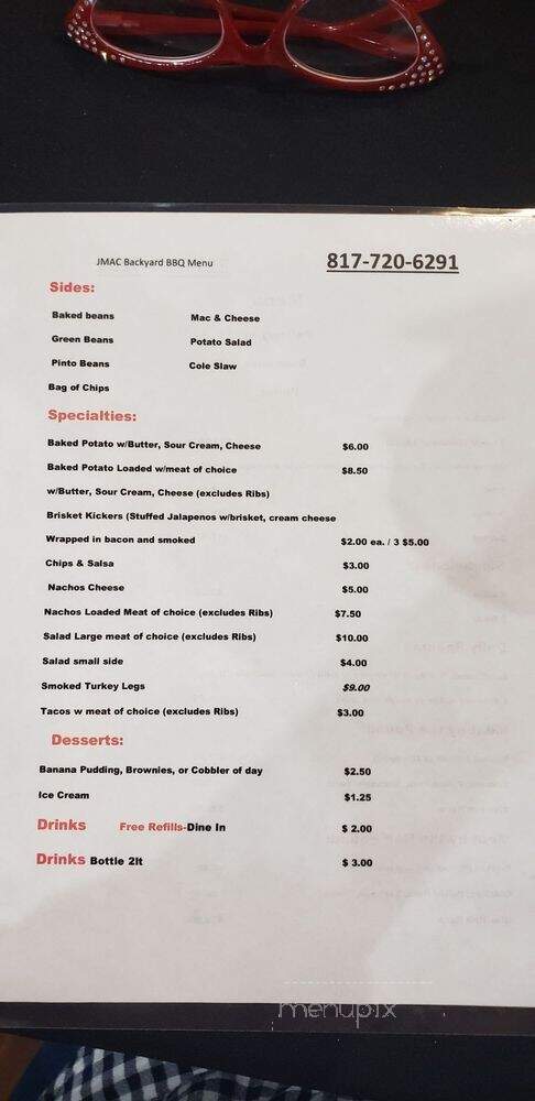 JMAC Backyard BBQ - Crowley, TX menu_pic