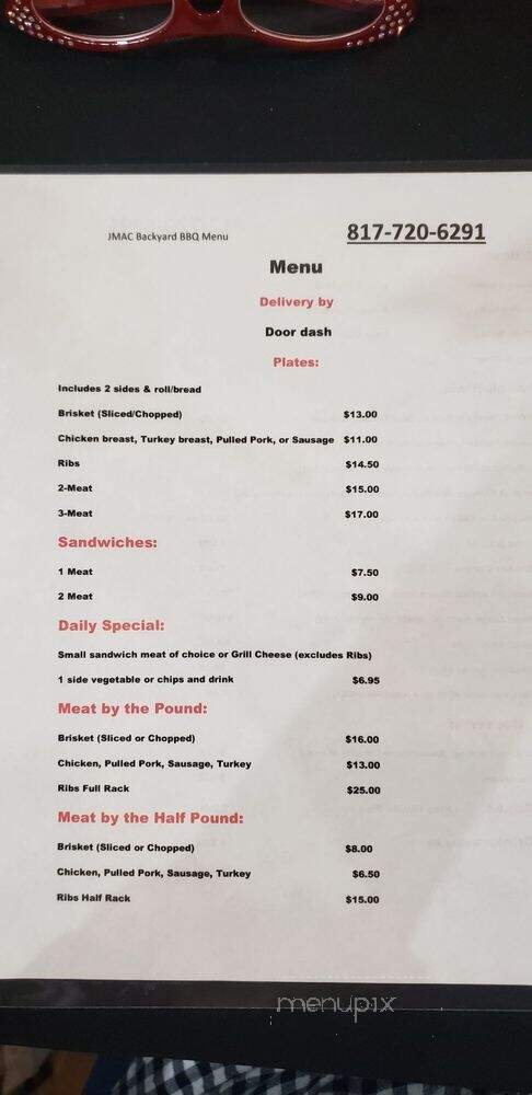 JMAC Backyard BBQ - Crowley, TX menu_pic