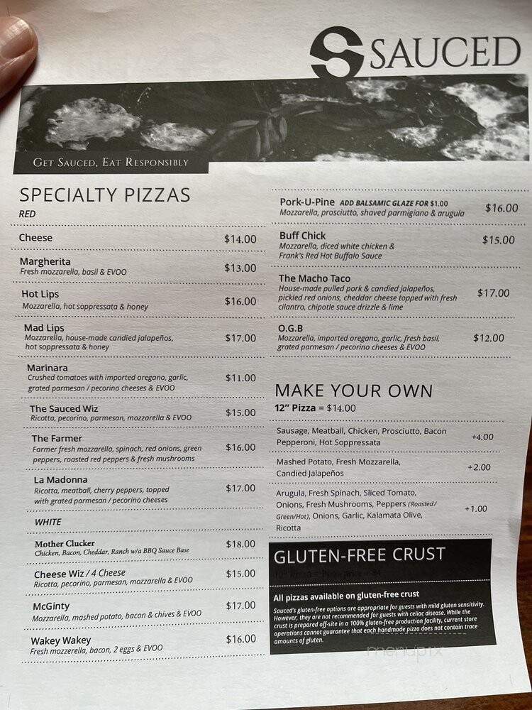 Sauced - Milldale, CT menu_pic