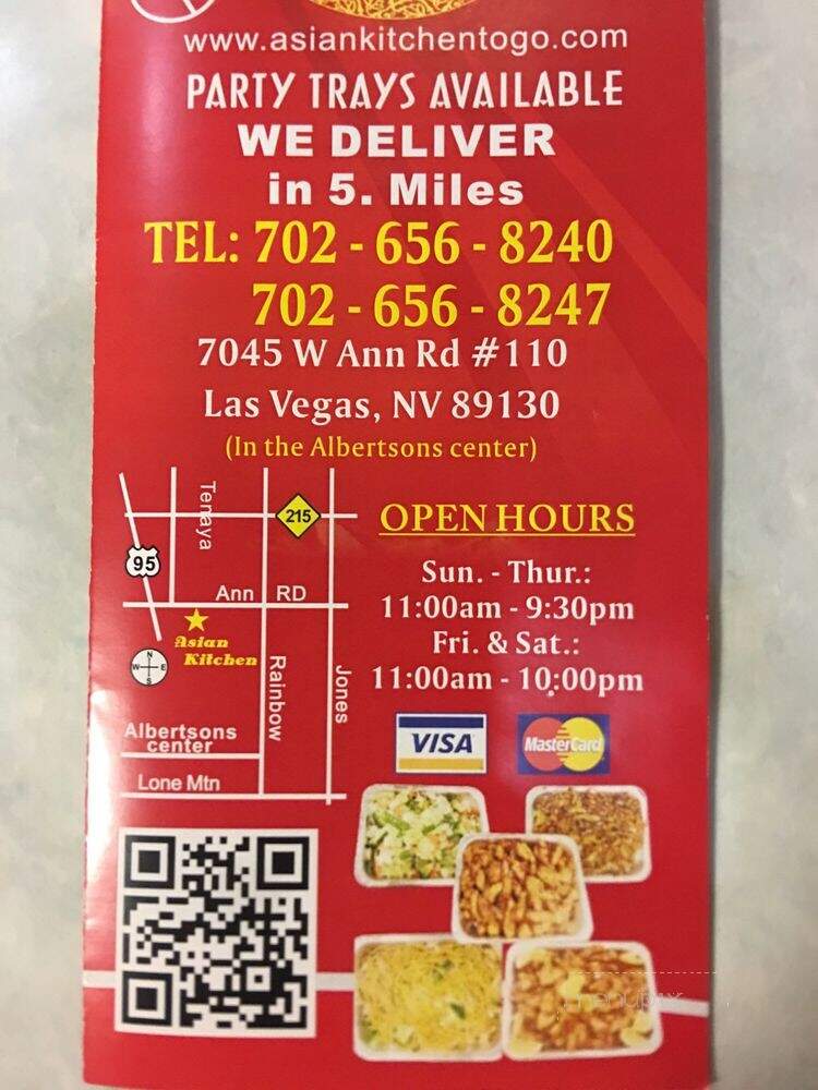 Asian Kitchen Chinese Cuisine - Las Vegas, NV menu_pic