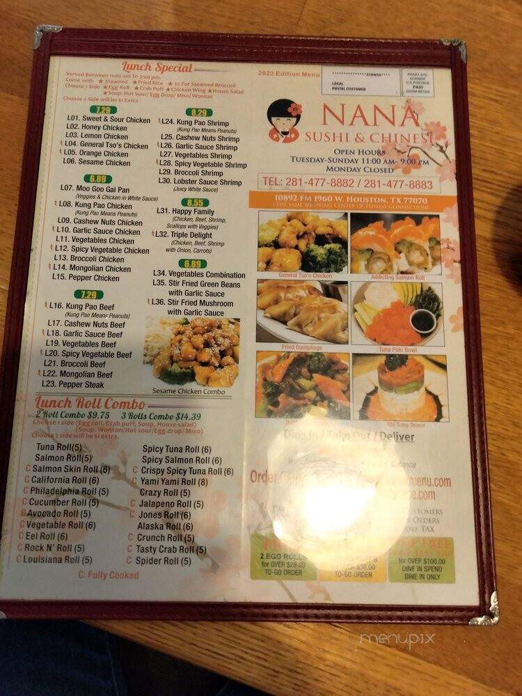 Nona's Italian Grill - The Woodlands, TX menu_pic