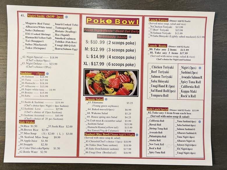Sushi Villa - Oakland, CA menu_pic
