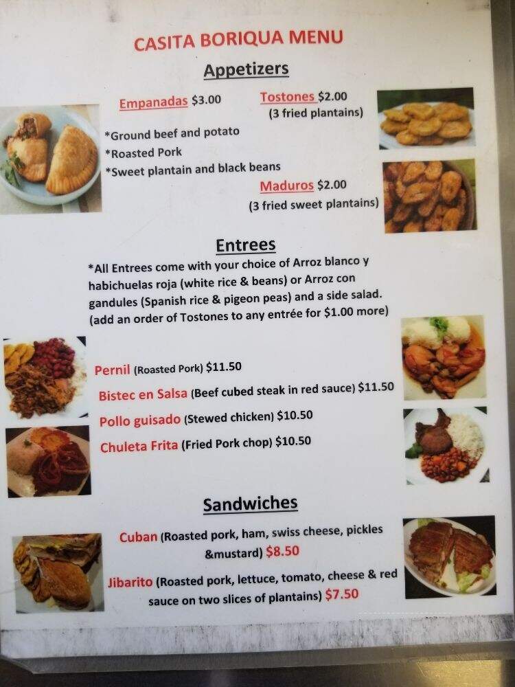 Casita Boriqua - Austin, TX menu_pic