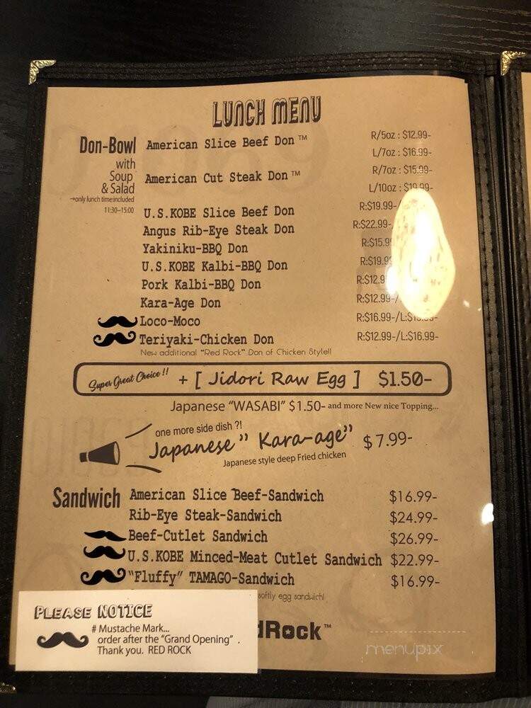 Red Rock-Sawtelle - Los Angeles, CA menu_pic