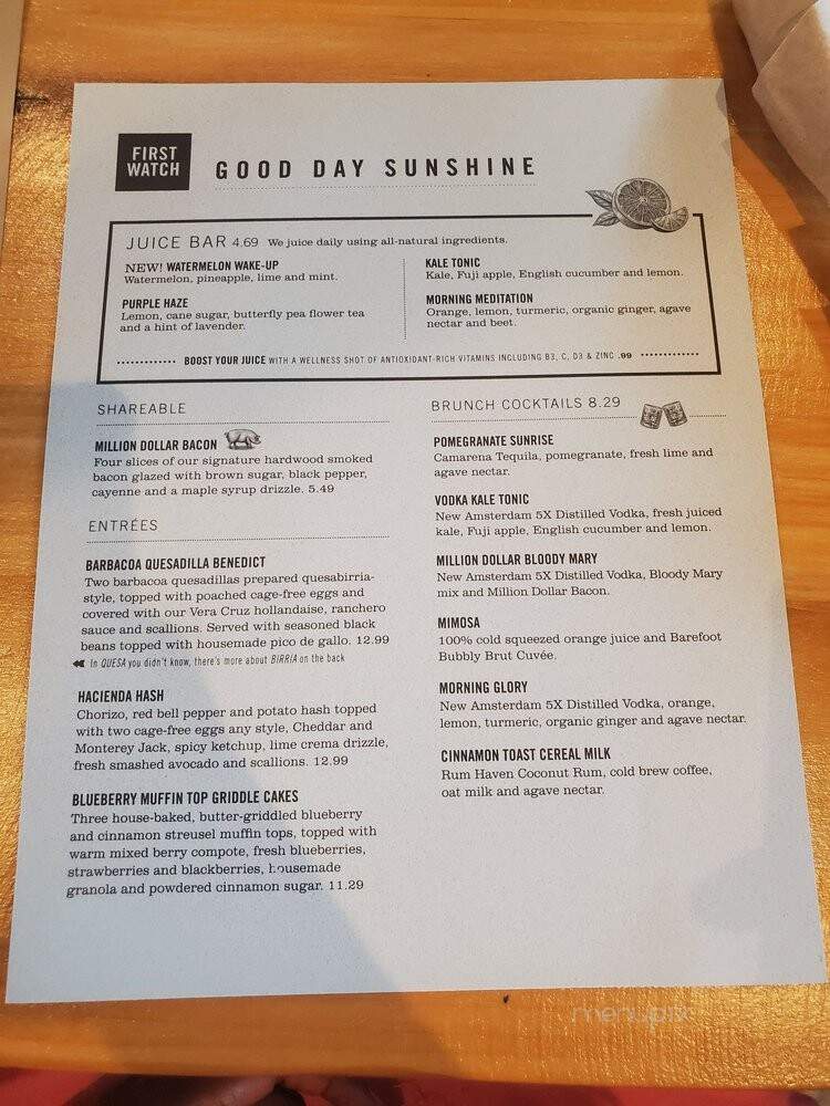First Watch - Atlanta, GA menu_pic