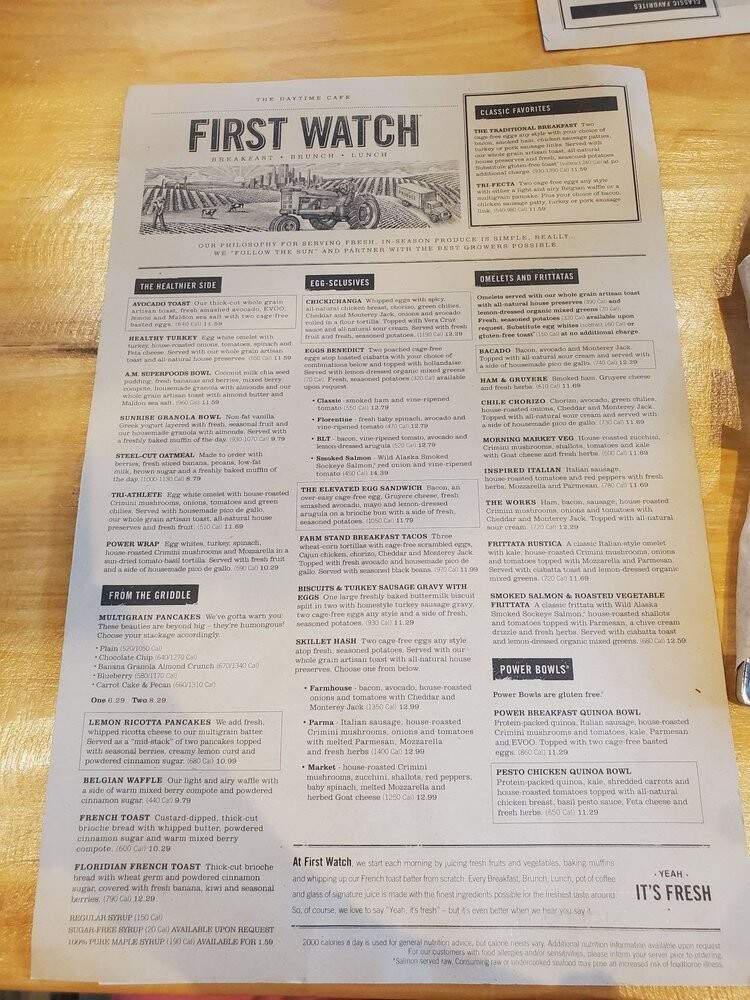 First Watch - Atlanta, GA menu_pic