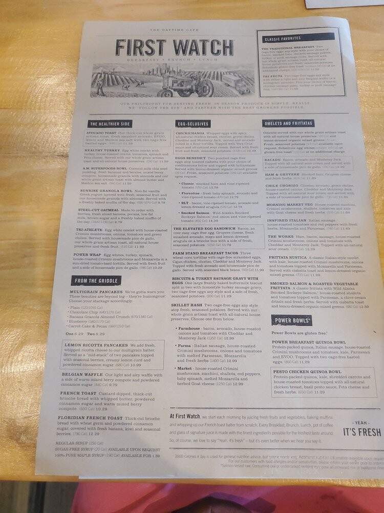 First Watch - Atlanta, GA menu_pic