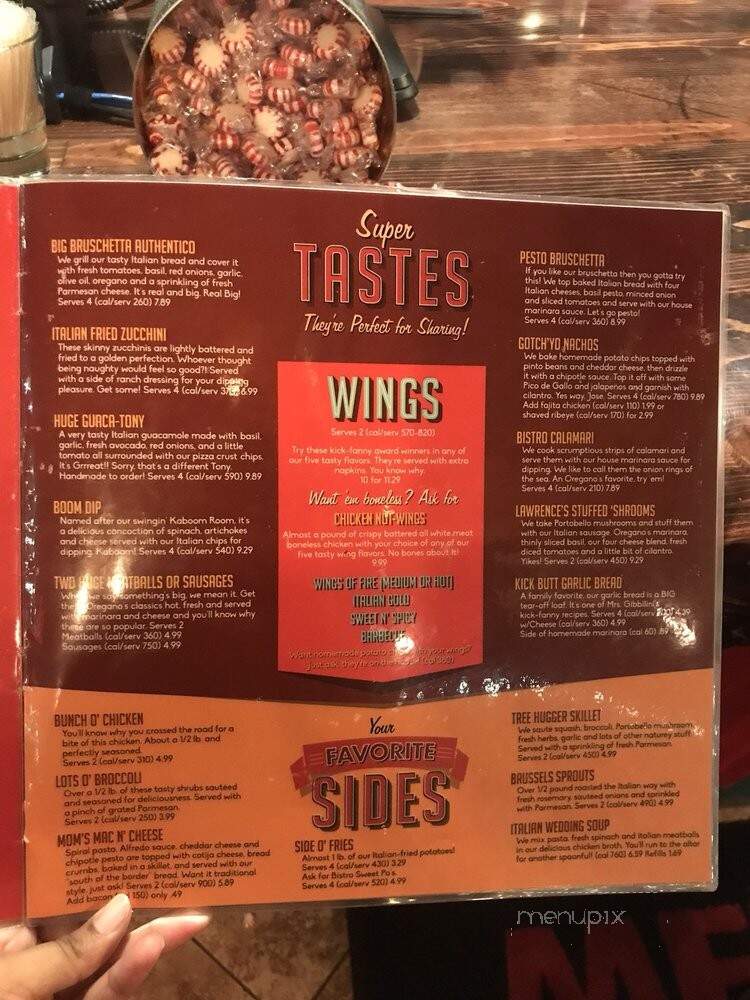 Oregano's Pizza Bistro - Tucson, AZ menu_pic