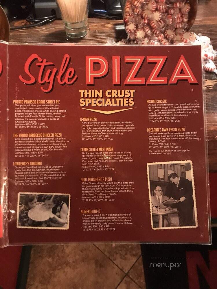 Oregano's Pizza Bistro - Tucson, AZ menu_pic