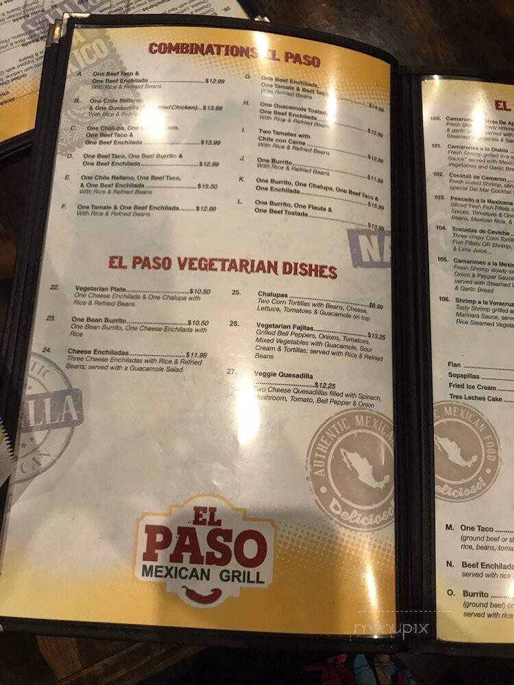 El Paso Mexican Grill - Denham Springs, LA menu_pic