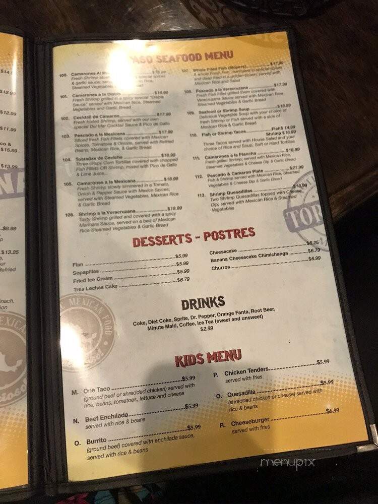 El Paso Mexican Grill - Denham Springs, LA menu_pic