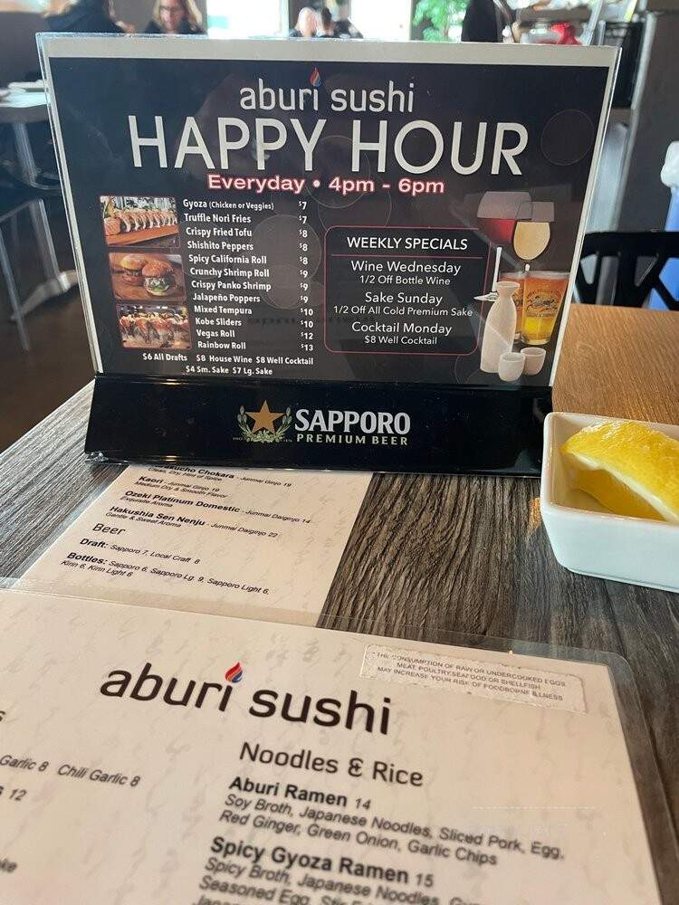 Aburi Sushi - San Diego, CA menu_pic