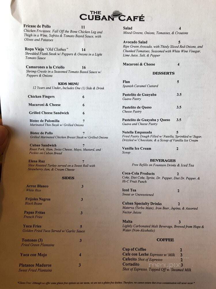 The Cuban Cafe - Madison, AL menu_pic