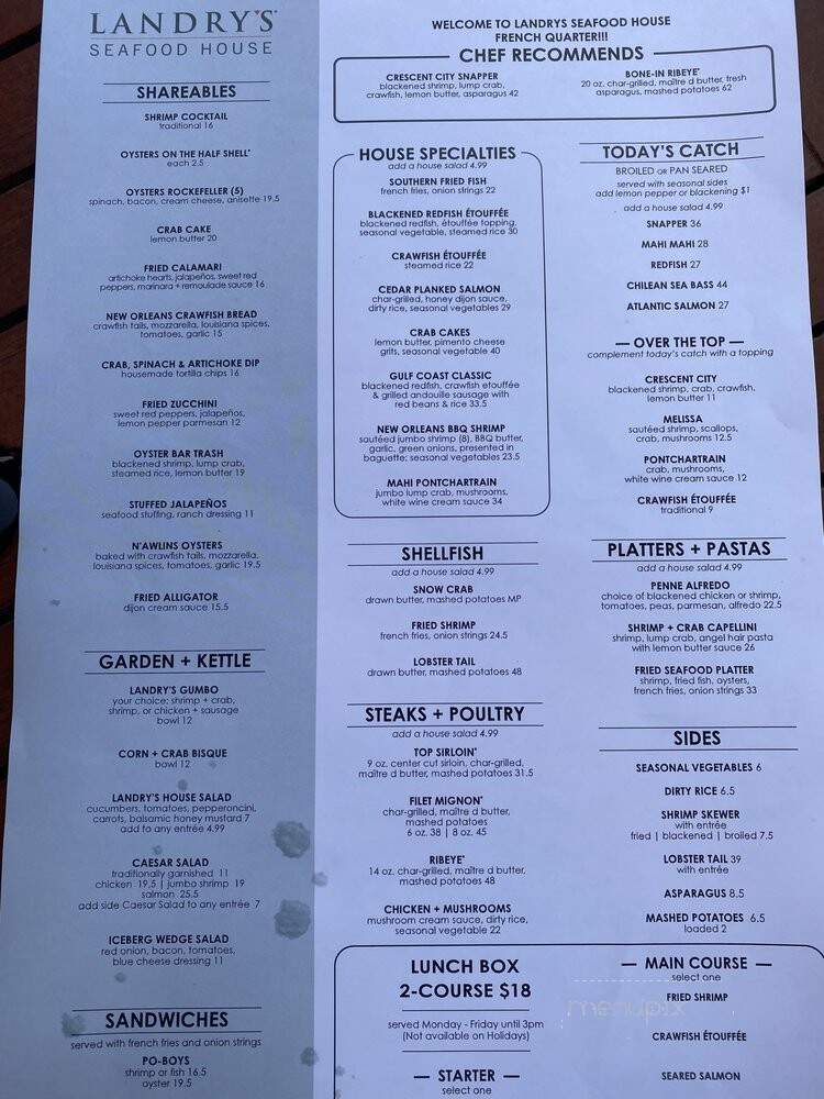 Landry's Seafood House - New Orleans, LA menu_pic