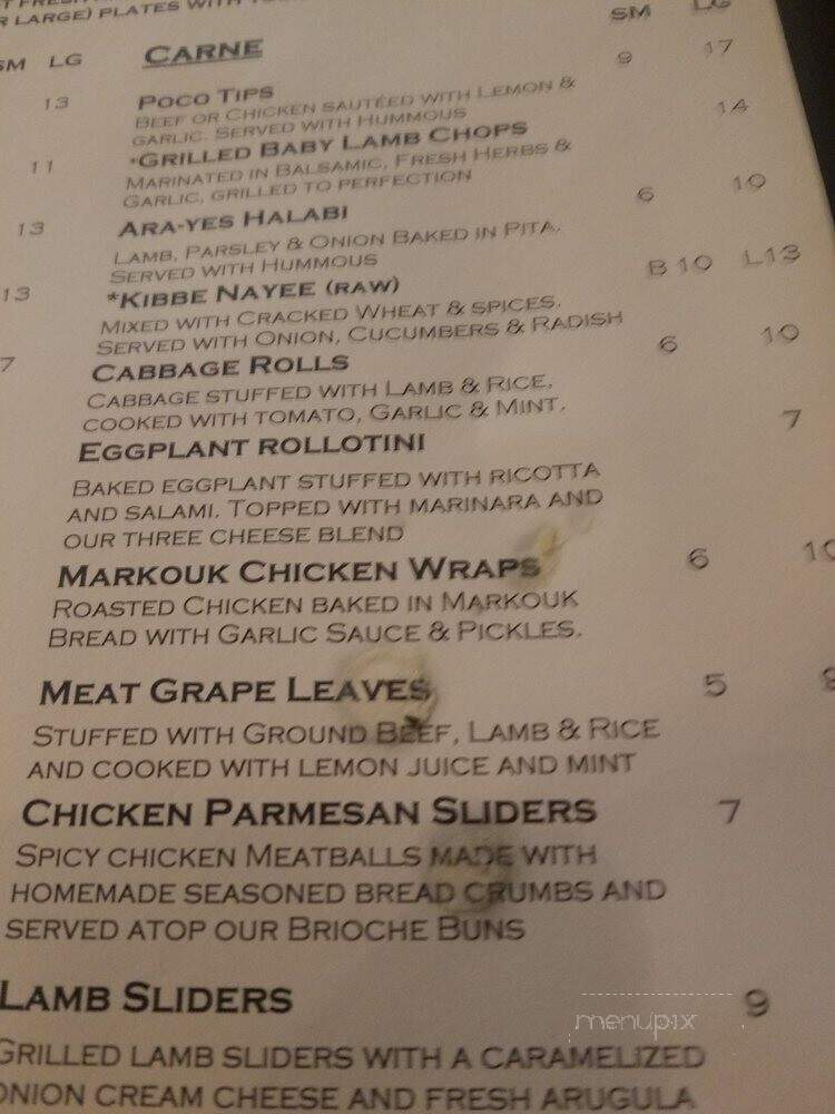 Poco Piatti - Toledo, OH menu_pic