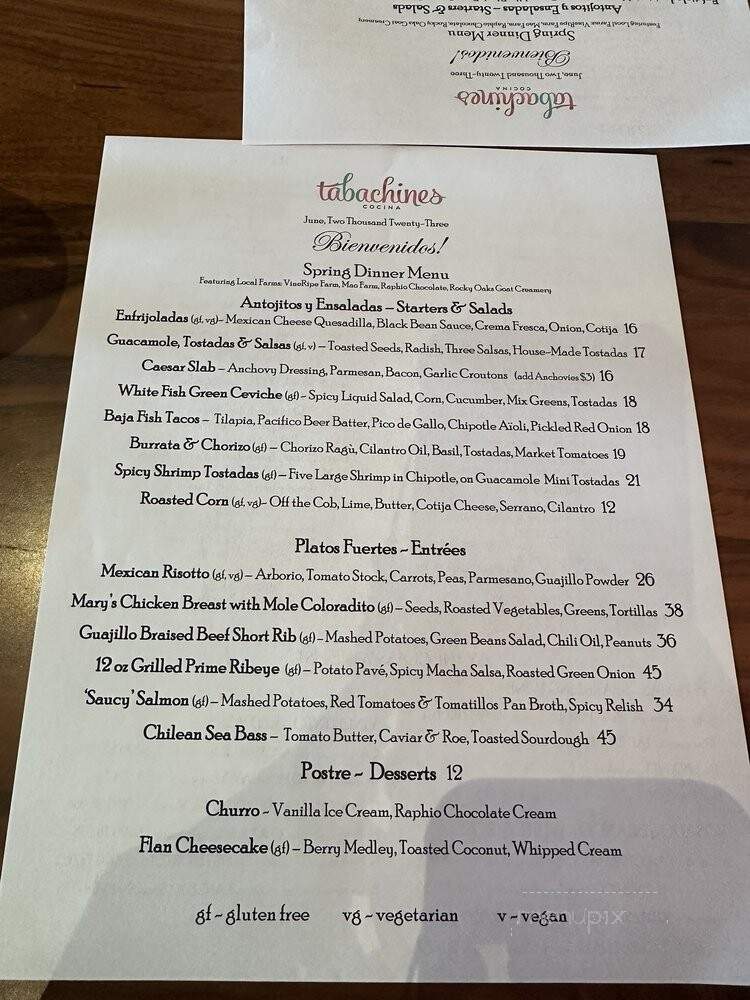 Tabachines Cocina - Fresno, CA menu_pic