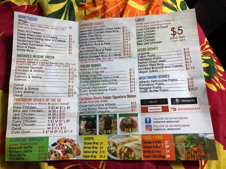 Radiance Restaurant - Brooklyn, NY menu_pic