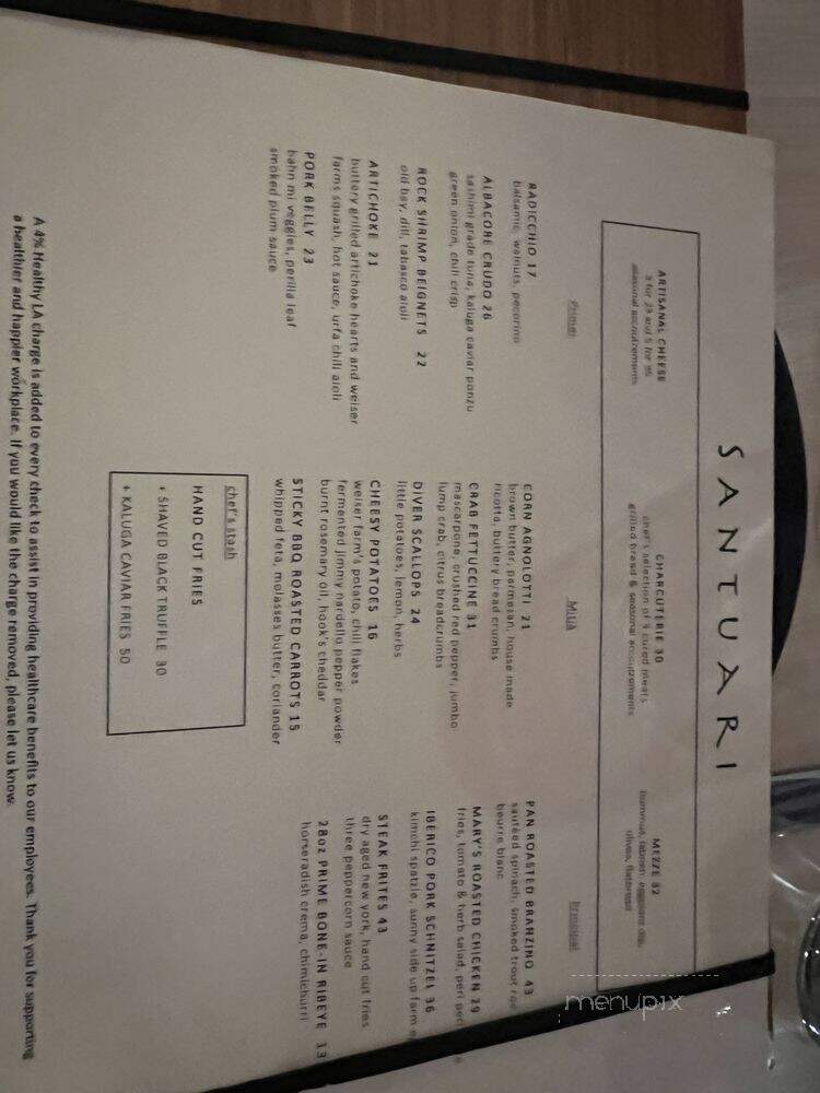 Santuari Restaurant - Los Angeles, CA menu_pic
