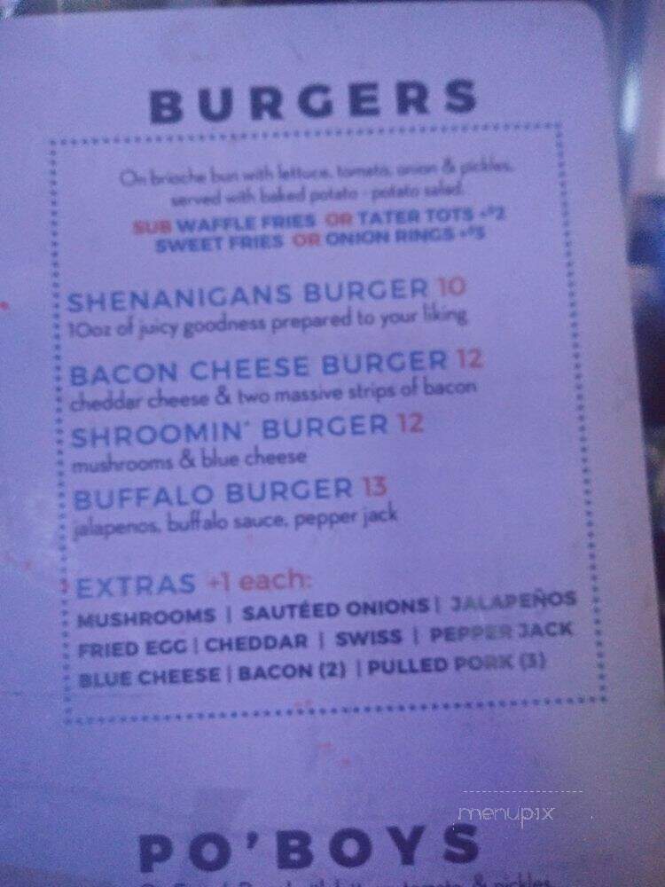 Shenanigans - Metairie, LA menu_pic
