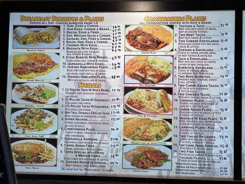 Los Alazanes - Phelan, CA menu_pic