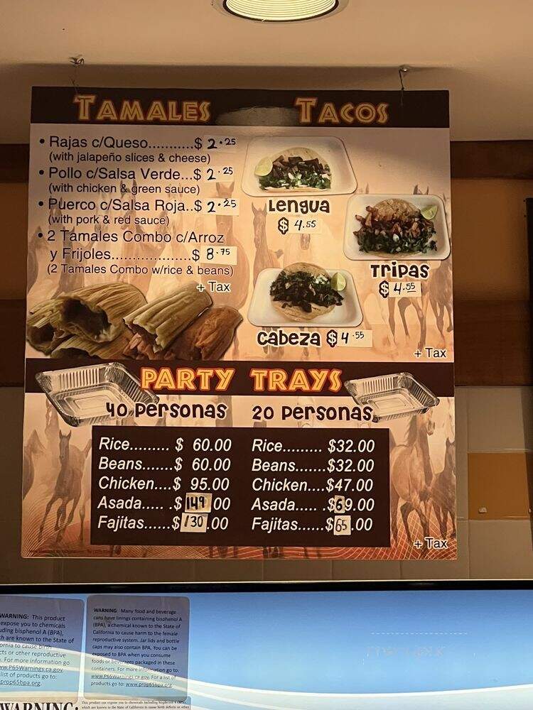 Los Alazanes - Phelan, CA menu_pic