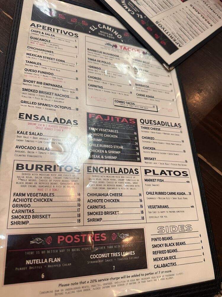 El Camino - Fort Lauderdale, FL menu_pic