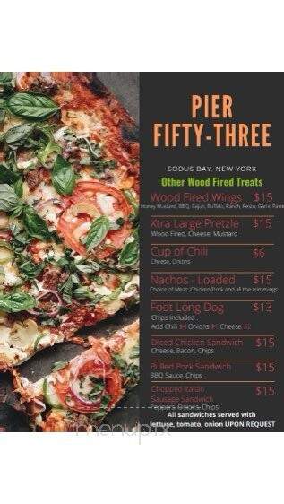 Pier Fifty-Three - Wolcott, NY menu_pic