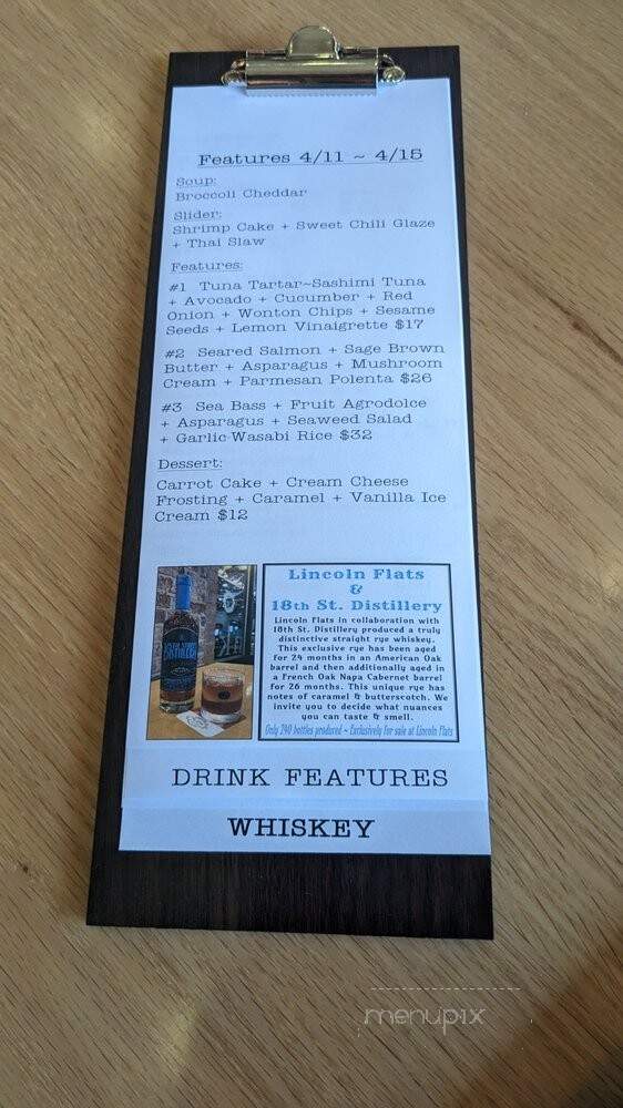 Lincoln Flats - Valparaiso, IN menu_pic