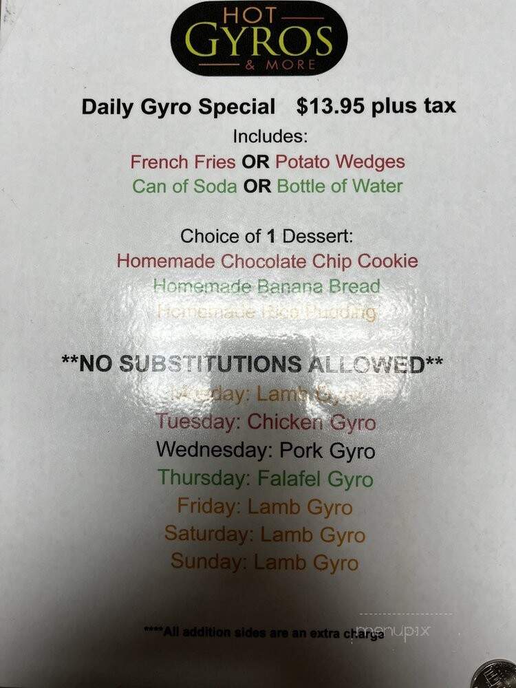 Hot Gyros and More - Fort Myers, FL menu_pic