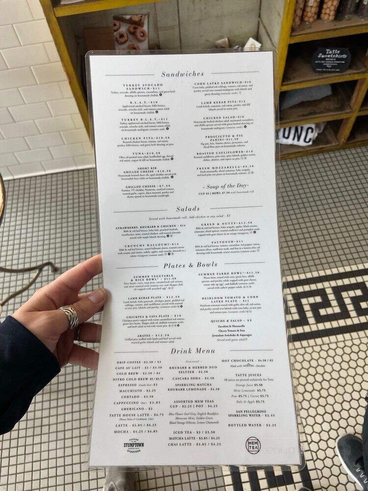 Tatte Bakery & Cafe - Boston, MA menu_pic