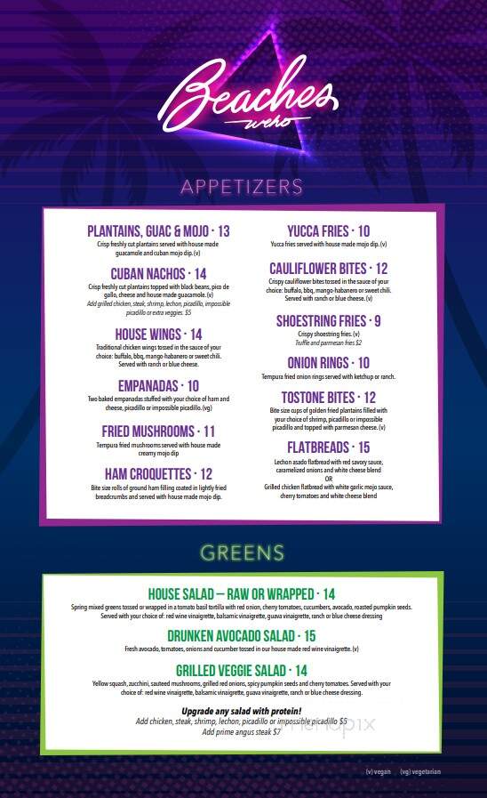 Beaches Weho - West Hollywood, CA menu_pic