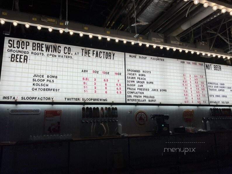 Sloop Brewing At The Factory - Hopewell Junction, NY menu_pic